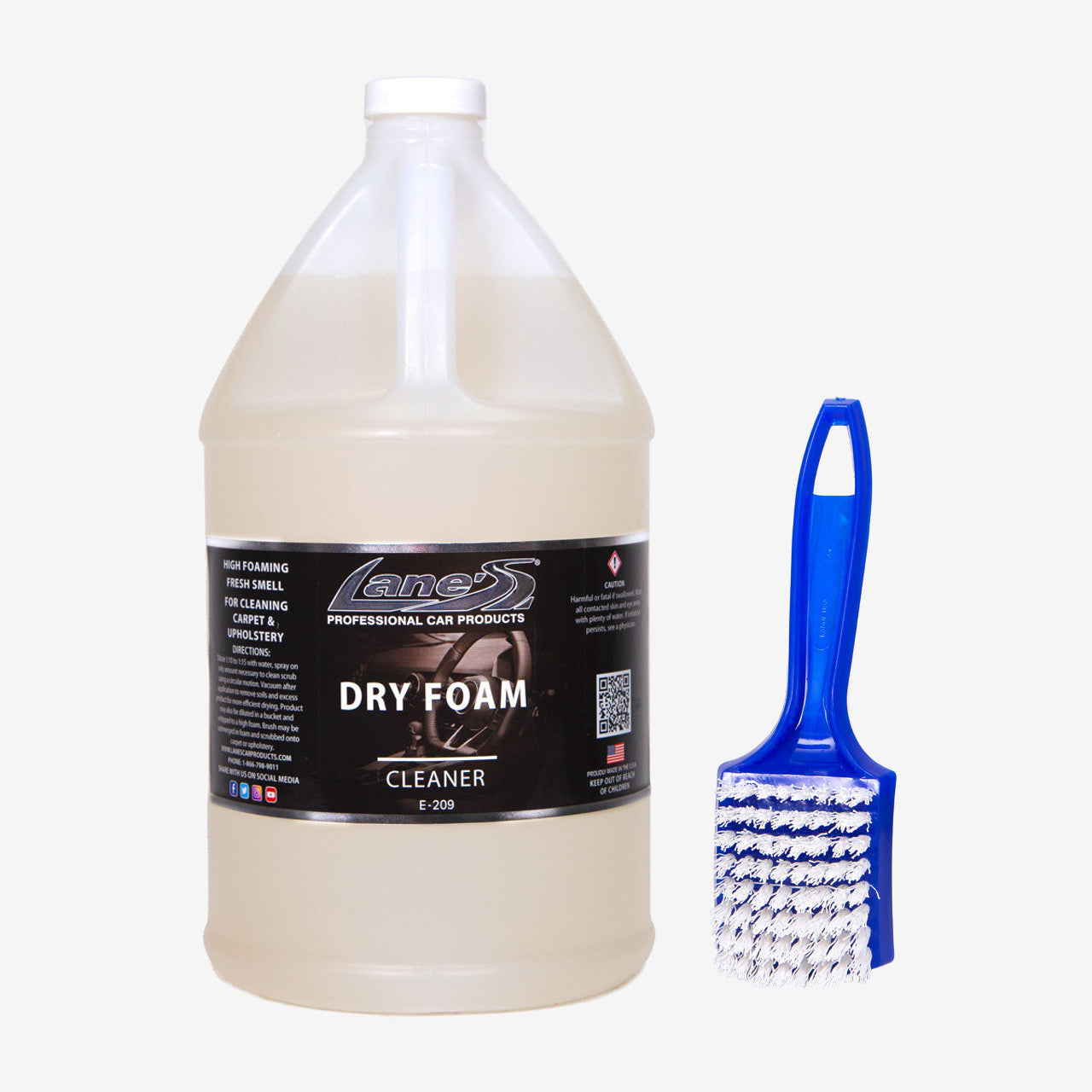 Dry Foam Carpet Upholstery Seat Cleaner & Scrub Brush Kit