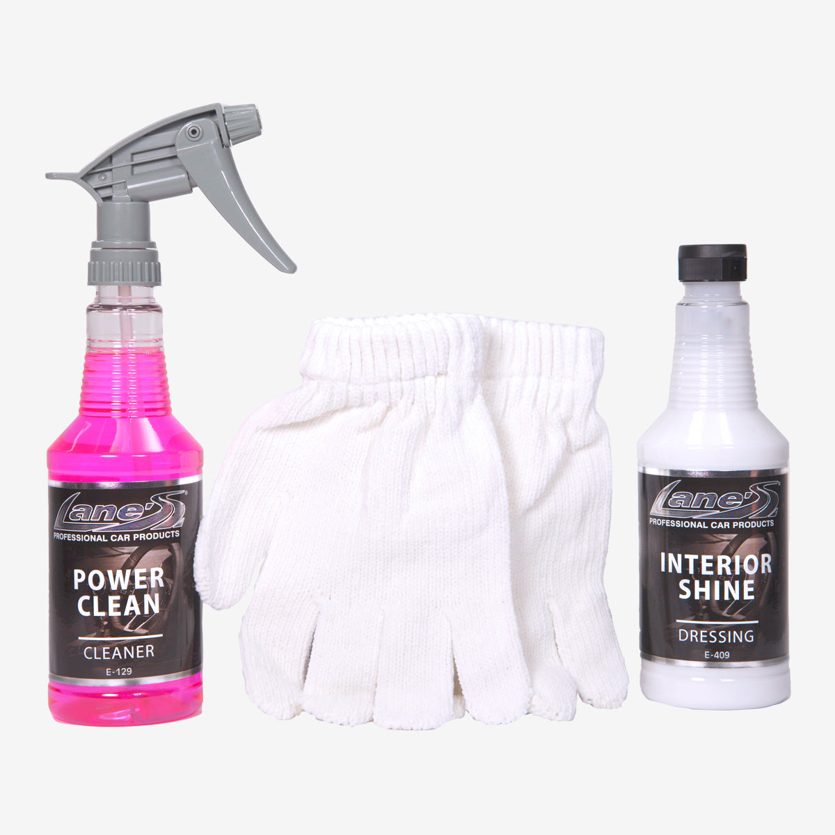 Interior Shine, Vinyl Cleaner, Microfiber Gloves Kit